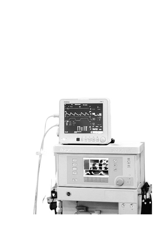 Monitor used with anaesthesia machines during a case