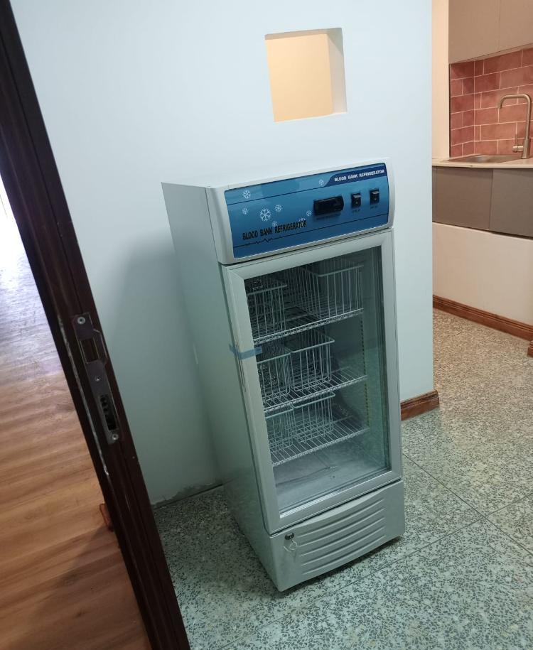 Blood bank refrigerator sited in the laboratory at Nyeri